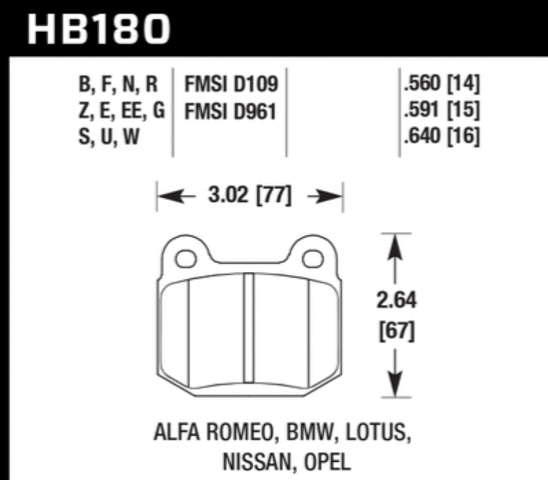 Picture of Hawk 1984-1986 Alfa Romeo GTV-6 2-5 HPS 5-0 Front Brake Pads