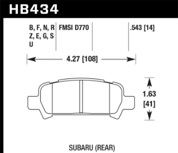 Picture of Hawk 2004-2006 Subaru Baja Sport HPS 5-0 Rear Brake Pads