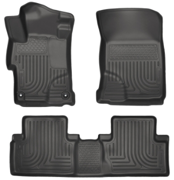 Picture of Husky Liners 2014 Honda Civic Sedan WeatherBeater Black Front & 2nd Seat Floor Liners