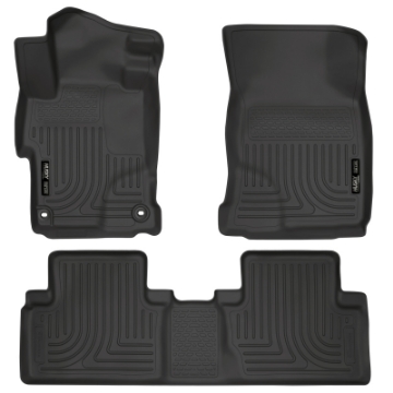 Picture of Husky Liners 2014 Honda Civic Sedan WeatherBeater Black Front & 2nd Seat Floor Liners