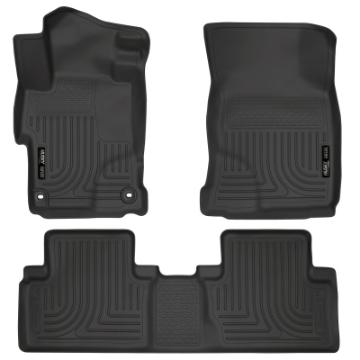 Picture of Husky Liners 2014 Honda Civic Sedan WeatherBeater Black Front & 2nd Seat Floor Liners