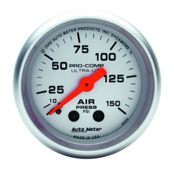 Picture of Autometer Ultra-Lite 2-1-16in 0-150 PSI Mechanical Air Pressure Gauge