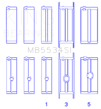 Picture of King Engine Bearings Chrysler-Jeep 318ci Size 020 Main Bearing Set