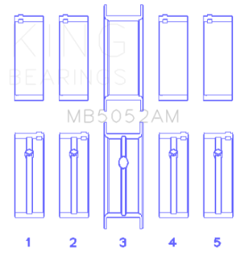 Picture of King Engine Bearings Chrysler-Mitsubishi 122ci 2-0L Size 0-25 Main Bearing Set