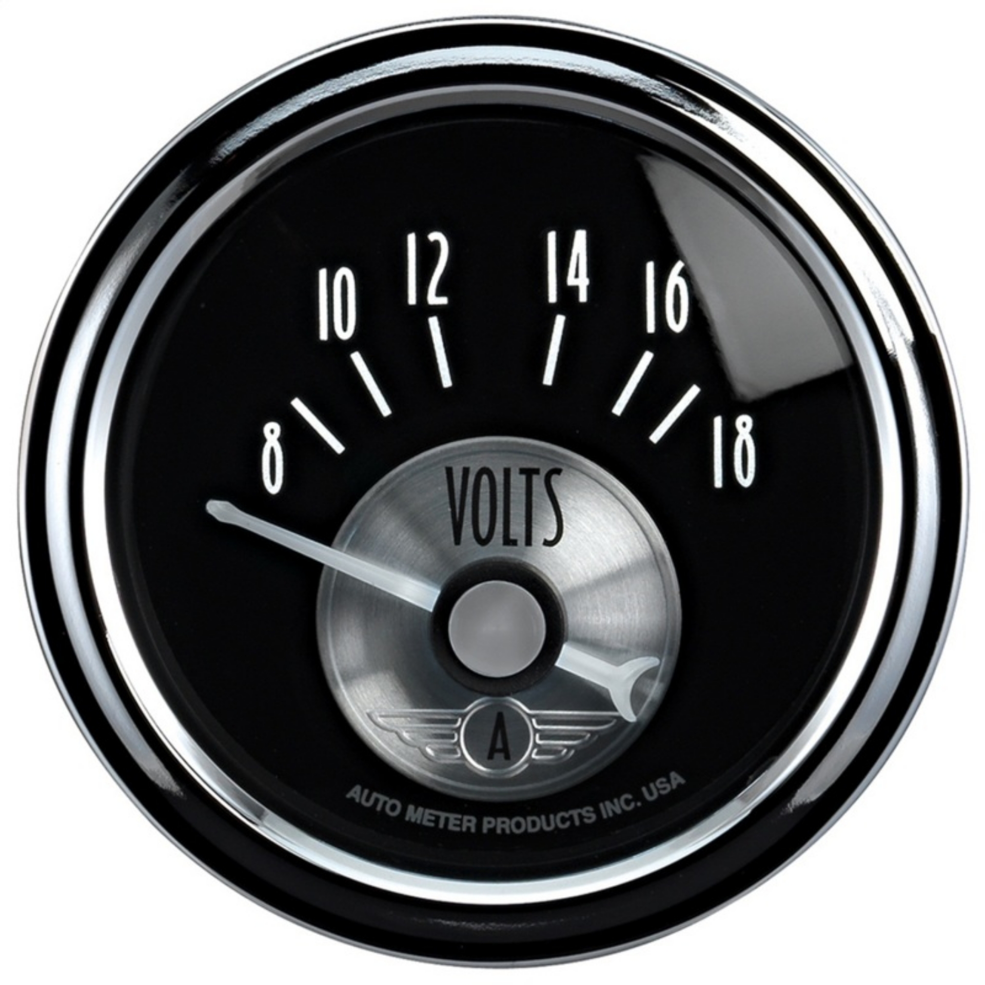 Picture of Autometer Prestige Series Black 2-1-16in 8-18V Short Sweep Electronic Voltmeter Gauge