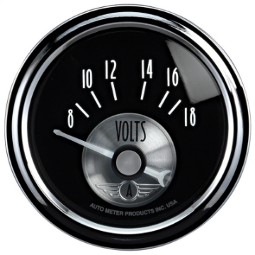 Picture of Autometer Prestige Series Black 2-1-16in 8-18V Short Sweep Electronic Voltmeter Gauge