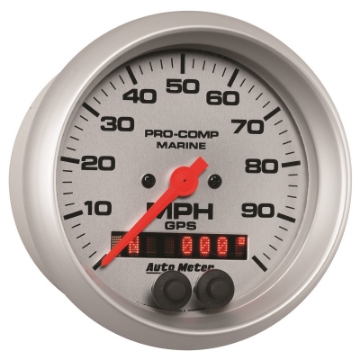 Picture of Autometer Marine Silver 3-3-8in 100MPH GPS Speedometer Gauge