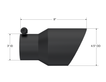 Picture of MBRP Universal Tip 4-5in OD 3in Inlet 8in Length Dual Walled Angled Exhaust Tip - Black