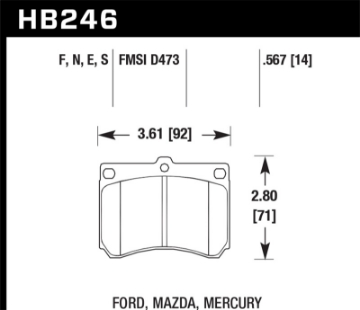 Picture of Hawk 14mm Blue 9012 Race Brake Pads