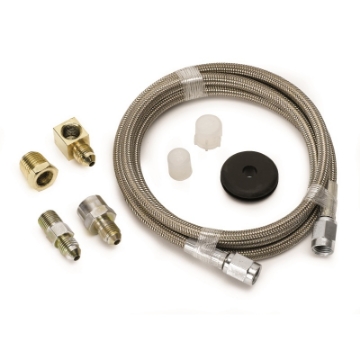 Picture of Autometer Braided Stainless Steel Line #3 Dia- 4ft Length -3AN and 1-8in NPTF Fittings