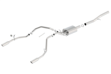 Picture of Borla 14 Silv-Sierra 1500 EC Std-CC Short 143-5in WB S-Type Single Split Rear Exit Cat-Back Exhaust