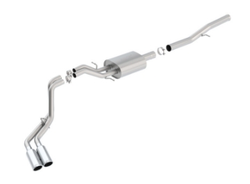 Picture of Borla 14 Silv-Sierra 1500 EC Std-CC Short 143-5in WB S-Type Dual Rolled Side Exit Cat-Back Exhaust