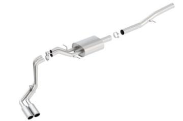 Picture of Borla 14 Silv-Sierra 1500 EC Std-CC Short 143-5in WB S-Type Dual Rolled Side Exit Cat-Back Exhaust