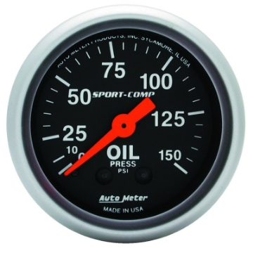 Picture of Autometer Sport Comp 52mm Mechanical 0-150 PSI Oil Pressure Gauge