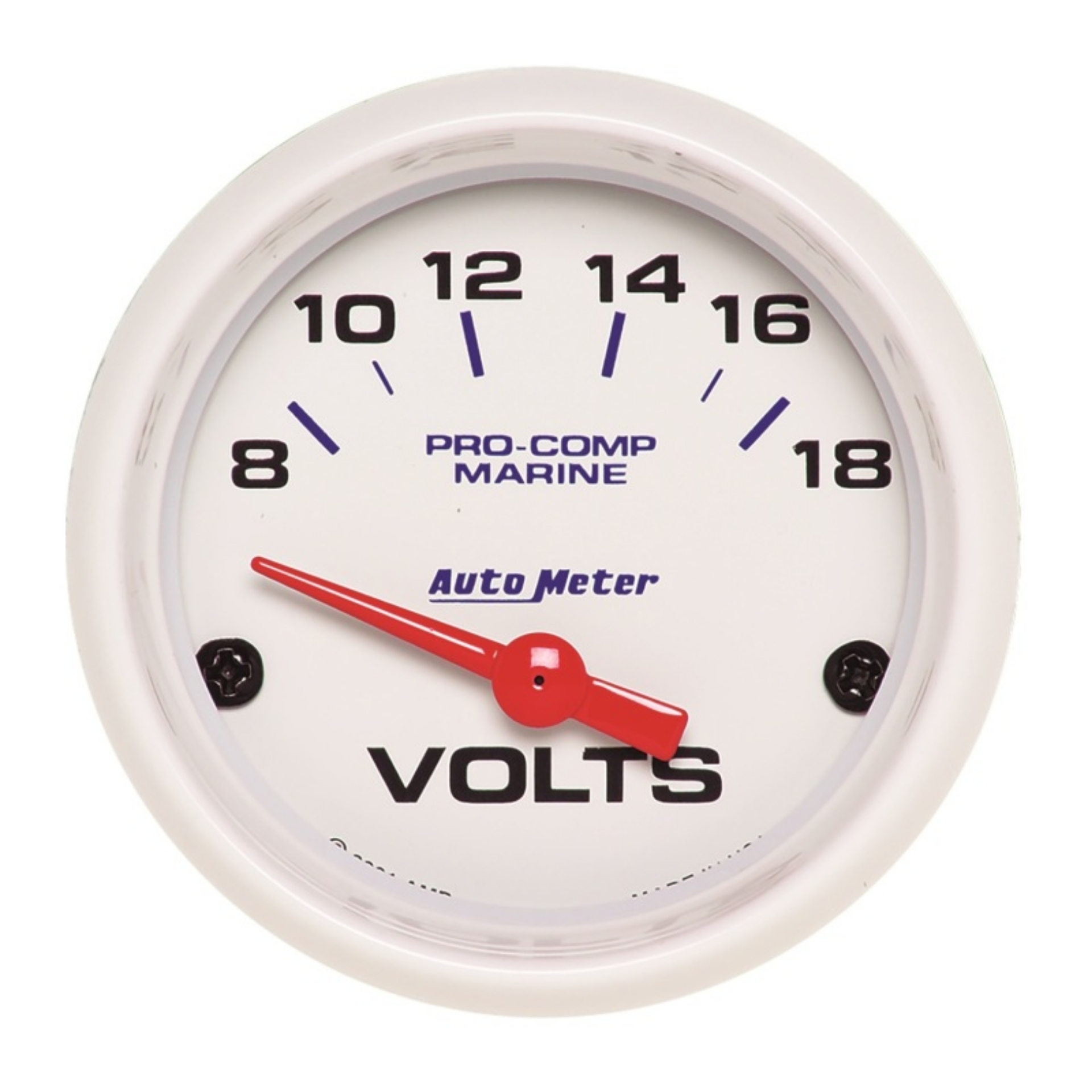 Picture of Autometer Marine White 2-1-16in 18V Electric Voltmeter Gauge