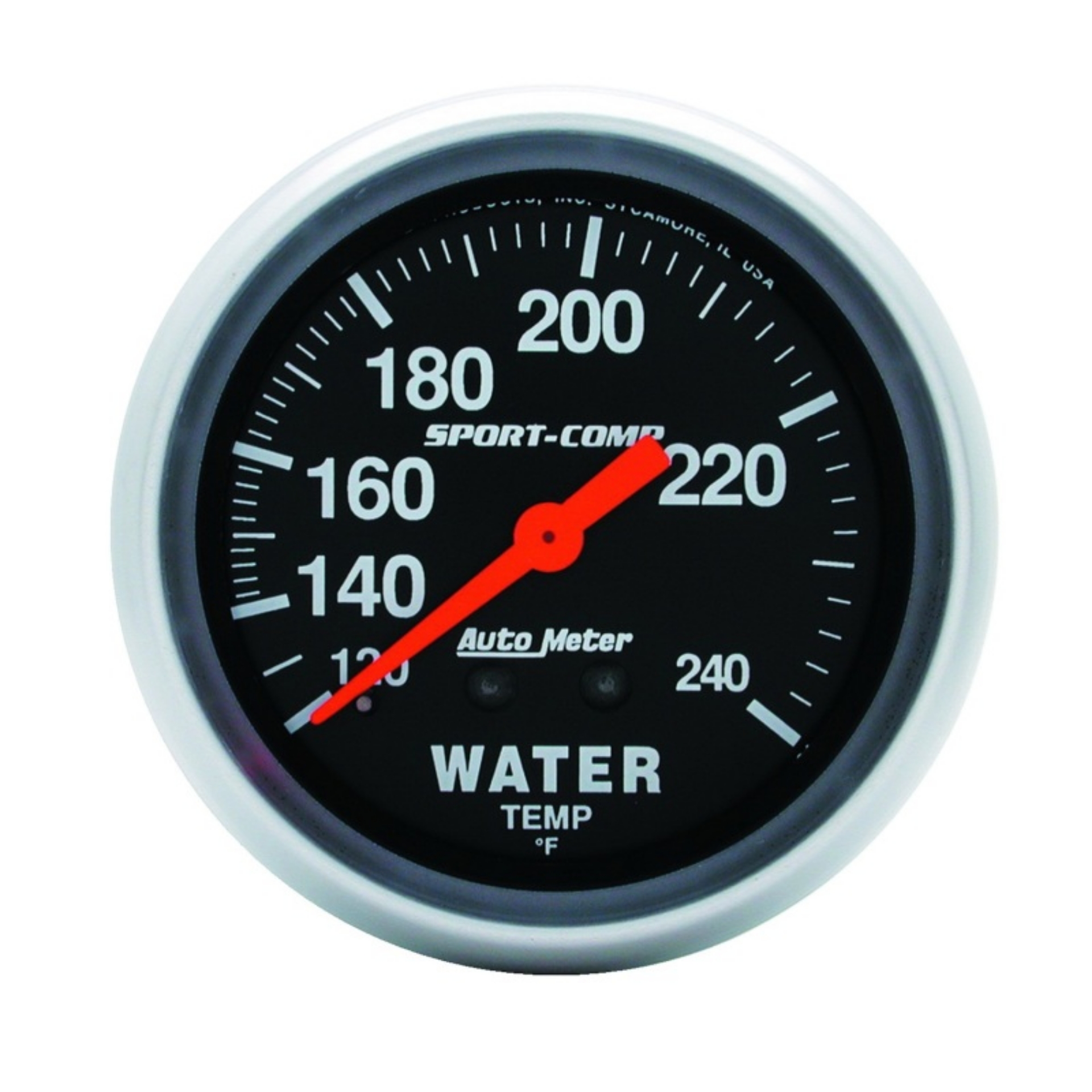 Picture of Autometer Sport-Comp 2-5-8in 120-240 F Mechanical Water Temp Gauge 12ft Tubing