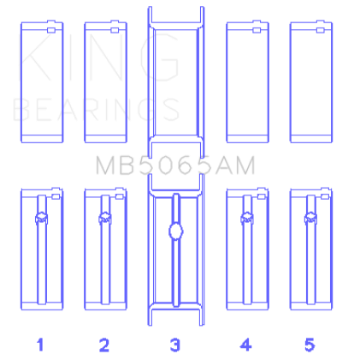 Picture of King Engine Bearings Chrysler-Mitsubishi 122ci 2-0L Size STD Main Bearing Set