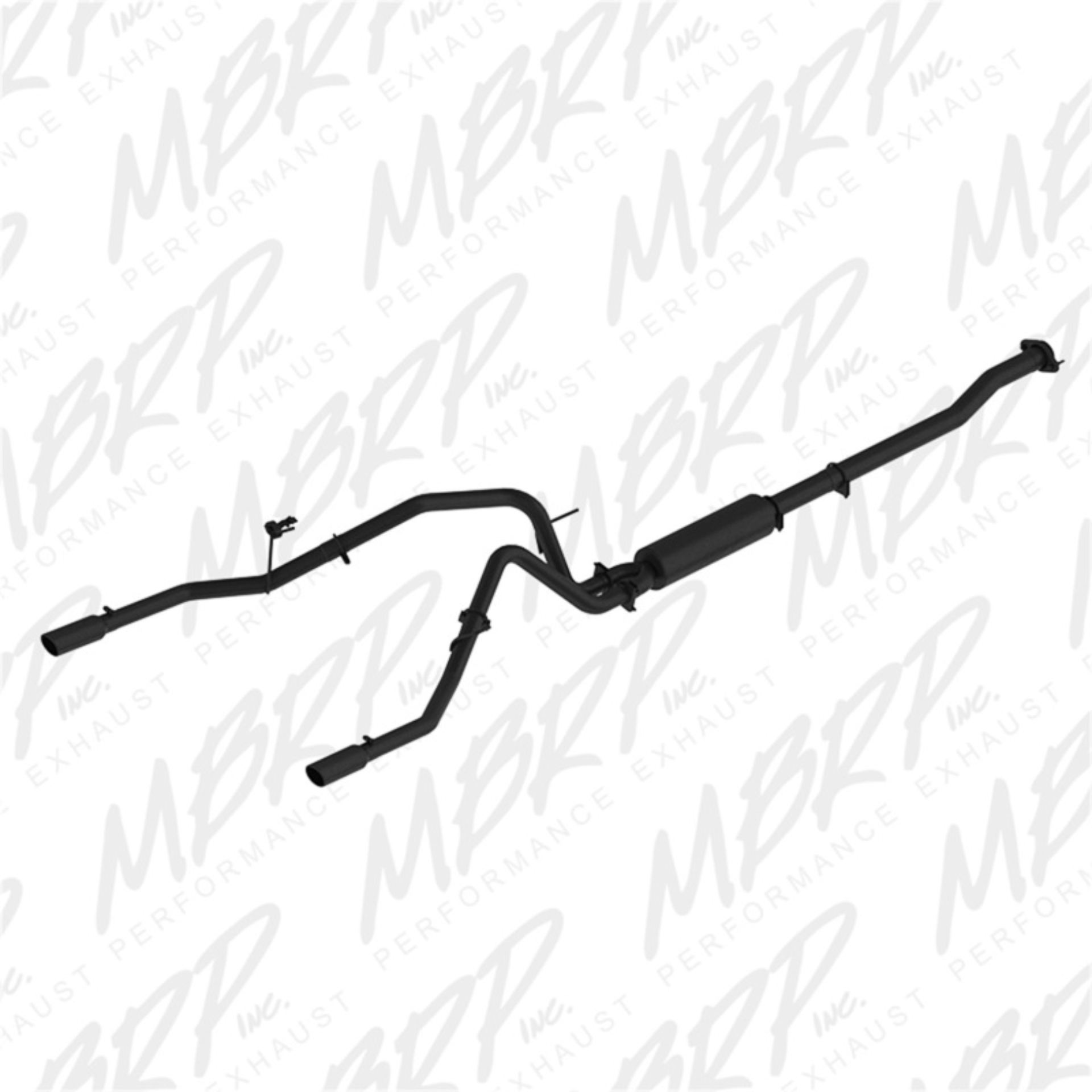 Picture of MBRP 11-14 Ford F-150 V6 Ecoboost Black Coated 2-5in Cat-Back Dual Rear Exit Exhaust System