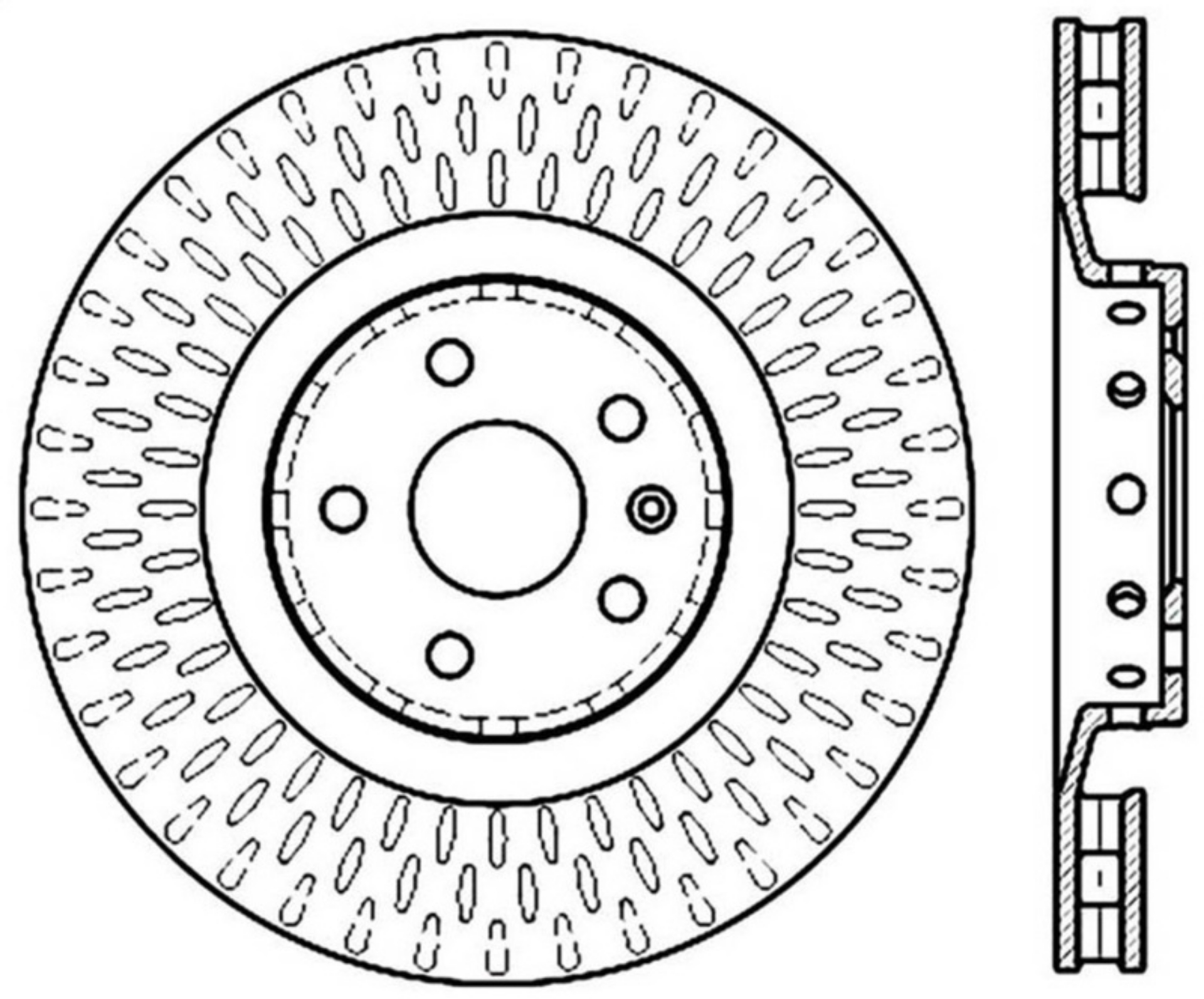 Picture of StopTech Drilled & Slotted Right Sport Brake Rotor for 2009 Cadillac CTS-V