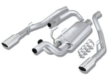 Picture of Borla 09-13 Dodge RAM 1500 5-7L CC-SB w-Fact Sngl Exhaust C-B 3x2-5in Single Round Rolled Split Rear