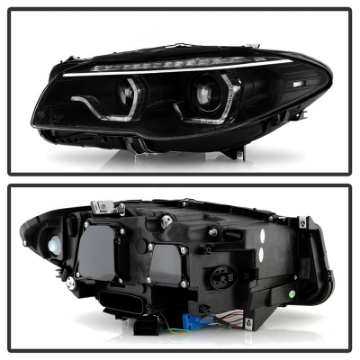 Picture of Spyder BMW 5 Series F10 11-13 Xenon-HID AFS Projector Headlights - Black PRO-YD-BMWF10HIDAFS-SEQ-BK