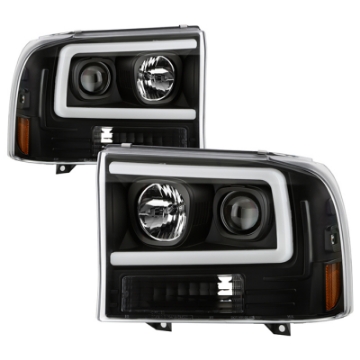 Picture of Spyder Ford F-250 99-04-Excursion 00-04 1 Piece LED Headlights - Black PRO-YD-FF25099V2PL-BK