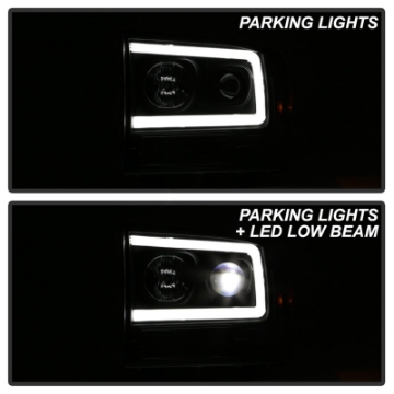 Picture of Spyder Ford F-250 99-04-Excursion 00-04 1 Piece LED Headlights - Black PRO-YD-FF25099V2PL-BK