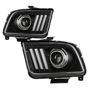 Picture of Spyder Ford Mustang 05-08 V2 High-Power LED Headlights - Black PRO-YD-FM05AP-BK