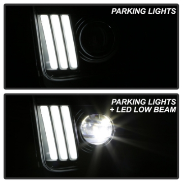 Picture of Spyder Ford Mustang 05-08 V2 High-Power LED Headlights - Black PRO-YD-FM05AP-BK