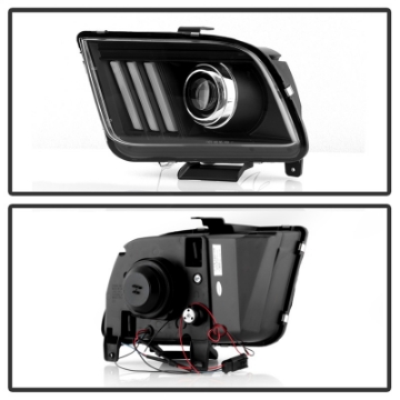 Picture of Spyder Ford Mustang 05-08 V2 High-Power LED Headlights - Black PRO-YD-FM05AP-BK