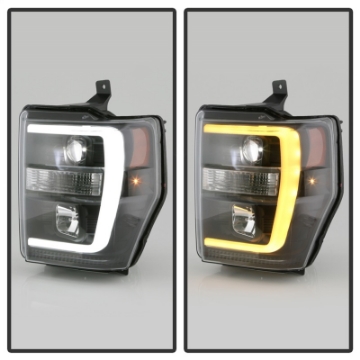 Picture of Spyder Ford F-250-350-450 08-10 V2 High-Power LED Headlights-Switch Back-Black PRO-YD-FS08PL-SBLB-BK