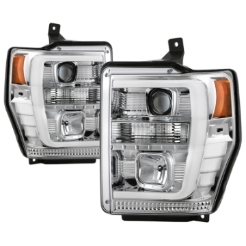 Picture of Spyder Ford F-250-350-450 08-10 V2 High-Power LED Headlights-Switch Back-Chrome PRO-YD-FS08PL-SBLB-C