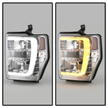 Picture of Spyder Ford F-250-350-450 08-10 V2 High-Power LED Headlights-Switch Back-Chrome PRO-YD-FS08PL-SBLB-C