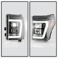 Picture of Spyder Ford F250-350-450 11-16 V2 High-Power LED Headlights-White Light Bar-Black PRO-YD-FS11V2PL-BK