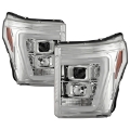 Picture of Spyder Ford F250-350-450 11-16 V2 High-Power LED Headlights-White Light Bar-Chrome PRO-YD-FS11V2PL-C