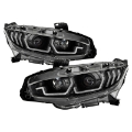 Picture of Spyder Honda Civic 16- 2DR-4DR-Hatchback Projector Headlights - Black PRO-YD-HC16SI-SEQGR-BK