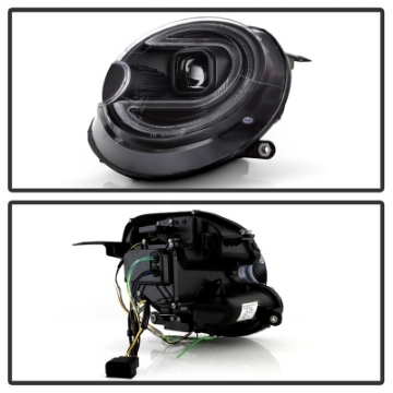 Picture of Spyder Mini Cooper 07-12 V2 Halogen Model Only Projector Headlights - Black PRO-YD-MC07V2SI-SBLB-BK