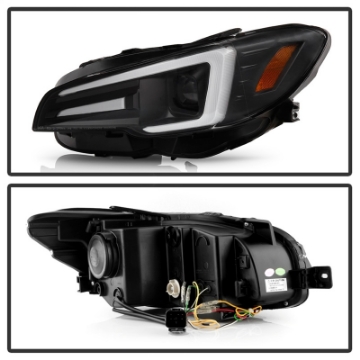 Picture of Spyder Subaru Impreza WRX 15-20 Halogen Model Projector Headlights - Black PRO-YD-SWRX15SI-SBSEQ-BK