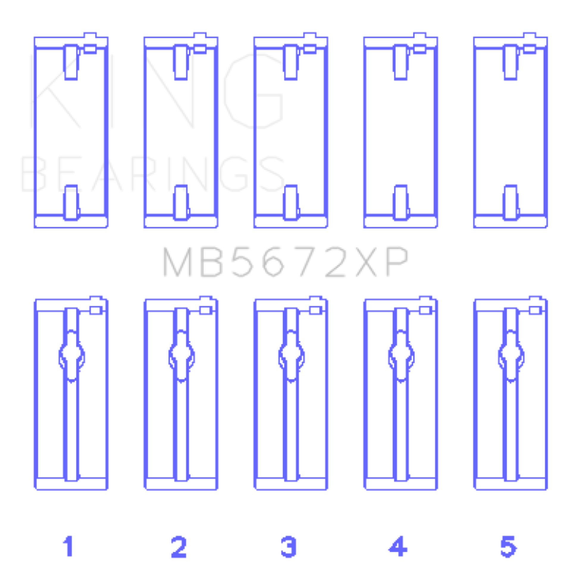 Picture of King Ford Escort-Sierra YB 2-0L DOHC Cosworth Size STD Performance Main Bearing Set