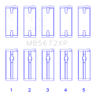 Picture of King Ford Escort-Sierra YB 2-0L DOHC Cosworth Size STD Performance Main Bearing Set