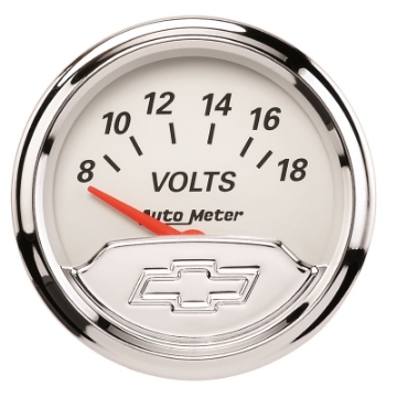 Picture of Autometer Chevy Vintage 2in 8-18 Volts Short Sweep Electronic Voltmeter Gauge