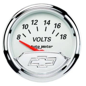 Picture of Autometer Chevy Vintage 2in 8-18 Volts Short Sweep Electronic Voltmeter Gauge