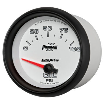 Picture of Autometer Phantom II 2 5-8in 0-100 PSI Short Sweep Electronic Oil Pressure Gauge