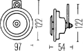 Picture of Hella Sharptone Horn Kit 12V 415-350Hz Yellow 3BB922000731 = H31000001 Min Qty 360