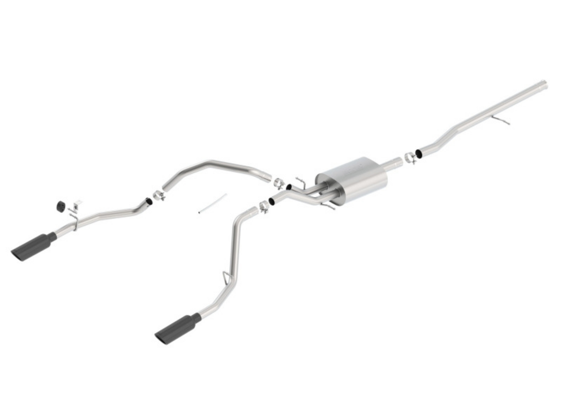 Picture of Borla 14 Silv-Sierra 1500 C-B Touring Exh-2-75in in Muffler 2-25inout 4inTIp SS Rear Exit-Blk Chrome