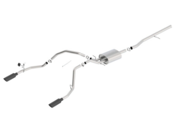 Picture of Borla 14 Silv-Sierra 1500 C-B Touring Exh-2-75in in Muffler 2-25inout 4inTIp SS Rear Exit-Blk Chrome