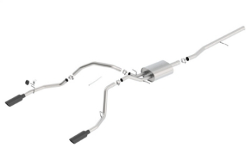 Picture of Borla 14 Silv-Sierra 1500 C-B Touring Exh-2-75in in Muffler 2-25inout 4inTIp SS Rear Exit-Blk Chrome
