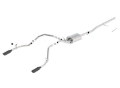 Picture of Borla 14 Sierra 1500 C-B S-Type Exhaust-2-75in Into Dual 2-25in Out 4in Split Rear Exit-Black Chrome
