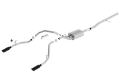 Picture of Borla 14 Sierra 1500 C-B S-Type Exhaust-2-75in Into Dual 2-25in Out 4in Split Rear Exit-Black Chrome