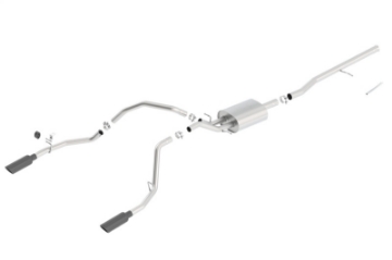 Picture of Borla 14 Silv-Sierra C-B Exhaust ATAK 1500 5-3L V8 AT-MT 2&4WD Ext Cab 78-7 WB - Black Chrome